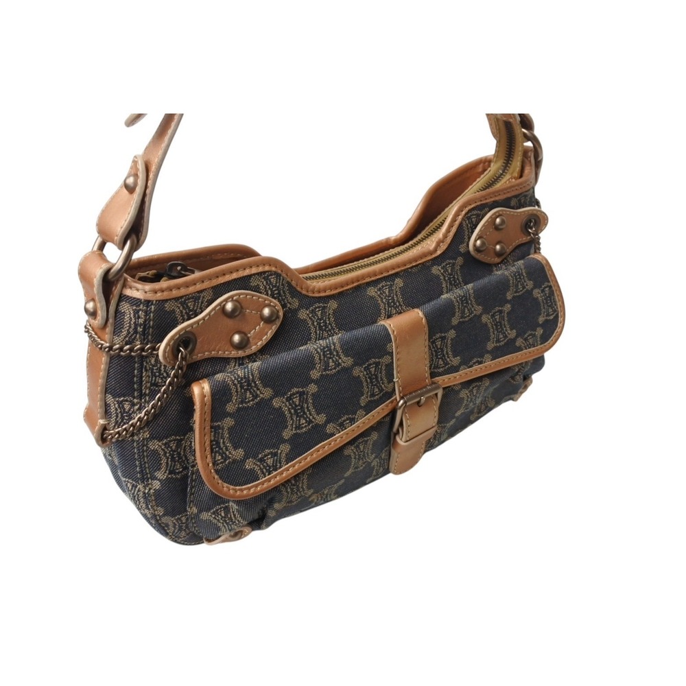 Celine denim brown Hobo Shoulder Pink handbag Rose gold blue One bag leather - Picture 4 of 9